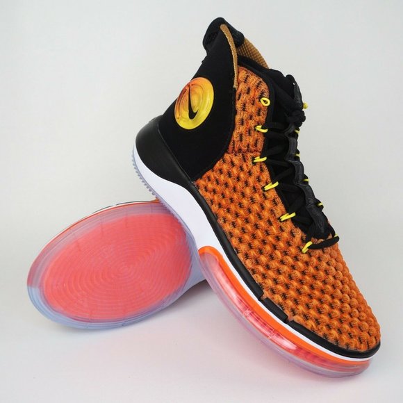 Nike Alphadunk Basketball Men's Shoes Orange Black - Picture 11 of 12